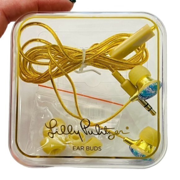 BUNDLE 3 FOR $18 LILLY PULITZER EARBUDS Volume Control Blue and White Designer - Picture 5 of 8